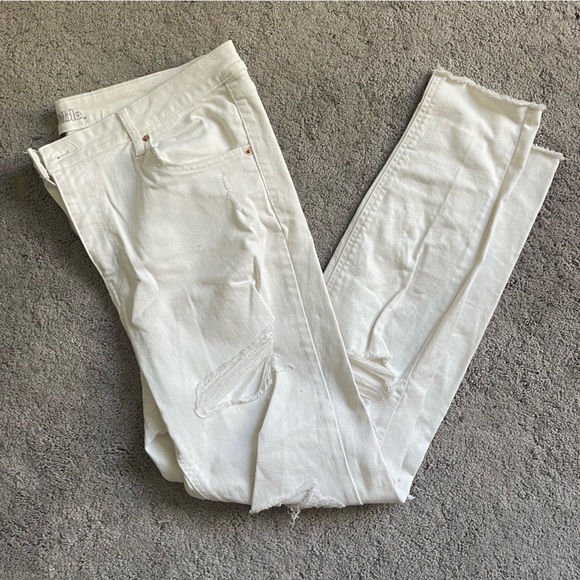 White Distressed Skinny Jeans - Picture 3 of 4